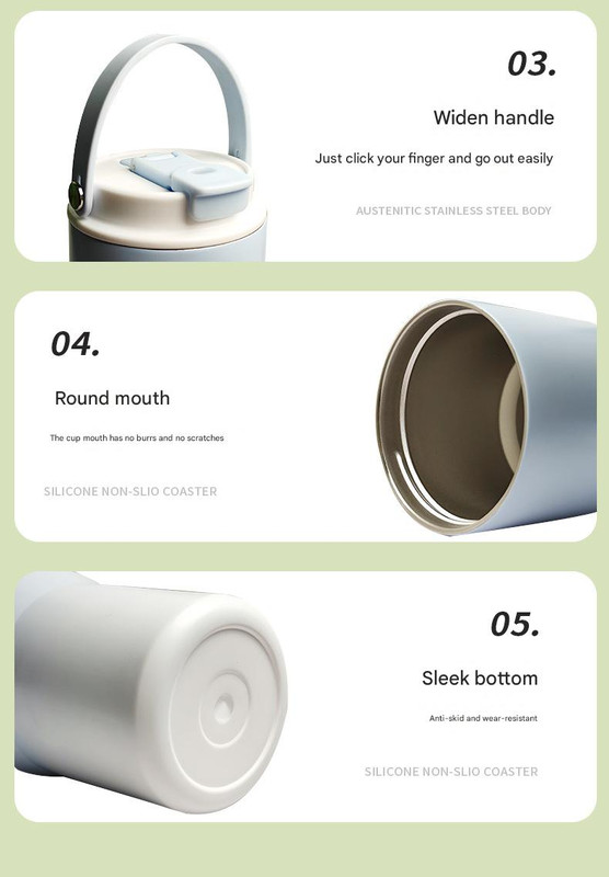304 Stainless Steel Insulated Tumbler,Large Capacity with Handle and Cute Cloud Accessory(Blue) โ image 6