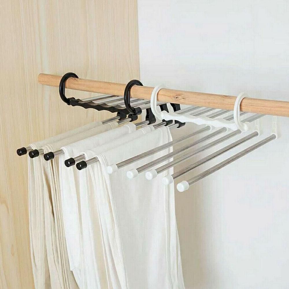 5-Pants Hanger Organizer with Connection Hook, White โ image 4