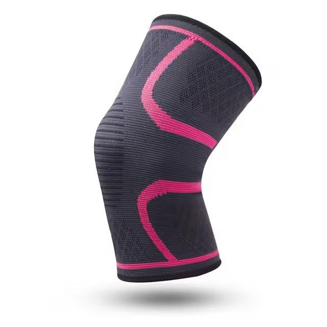 Sports Knee Support Pad Breathable Anti-Slip Compression Knee Sleeve for Running Cycling Gym Fitness Basketball - Pink M
