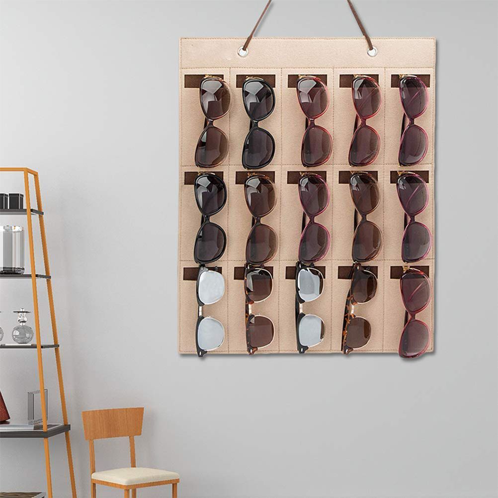 Hanging Sunglasses Organizer Wall Mounted 15 Slots Glasses Storage Organizer Holder — image 5