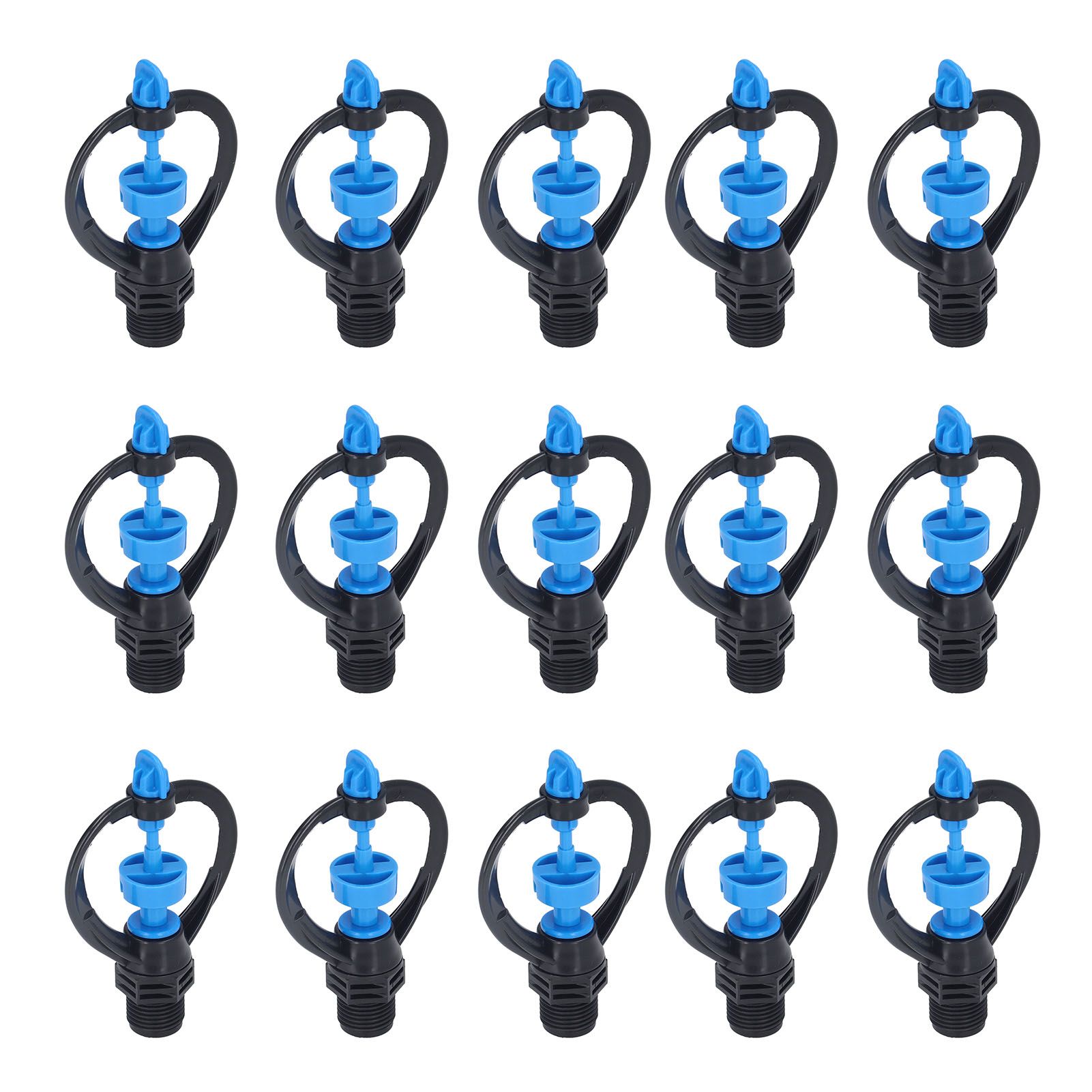 15Pcs Lawn Sprinkler Nozzle G1/2 External Thread 360° Automatic Rotation Mid Range for Lawn Garden Watering IrrigationRound Nozzle — image 2