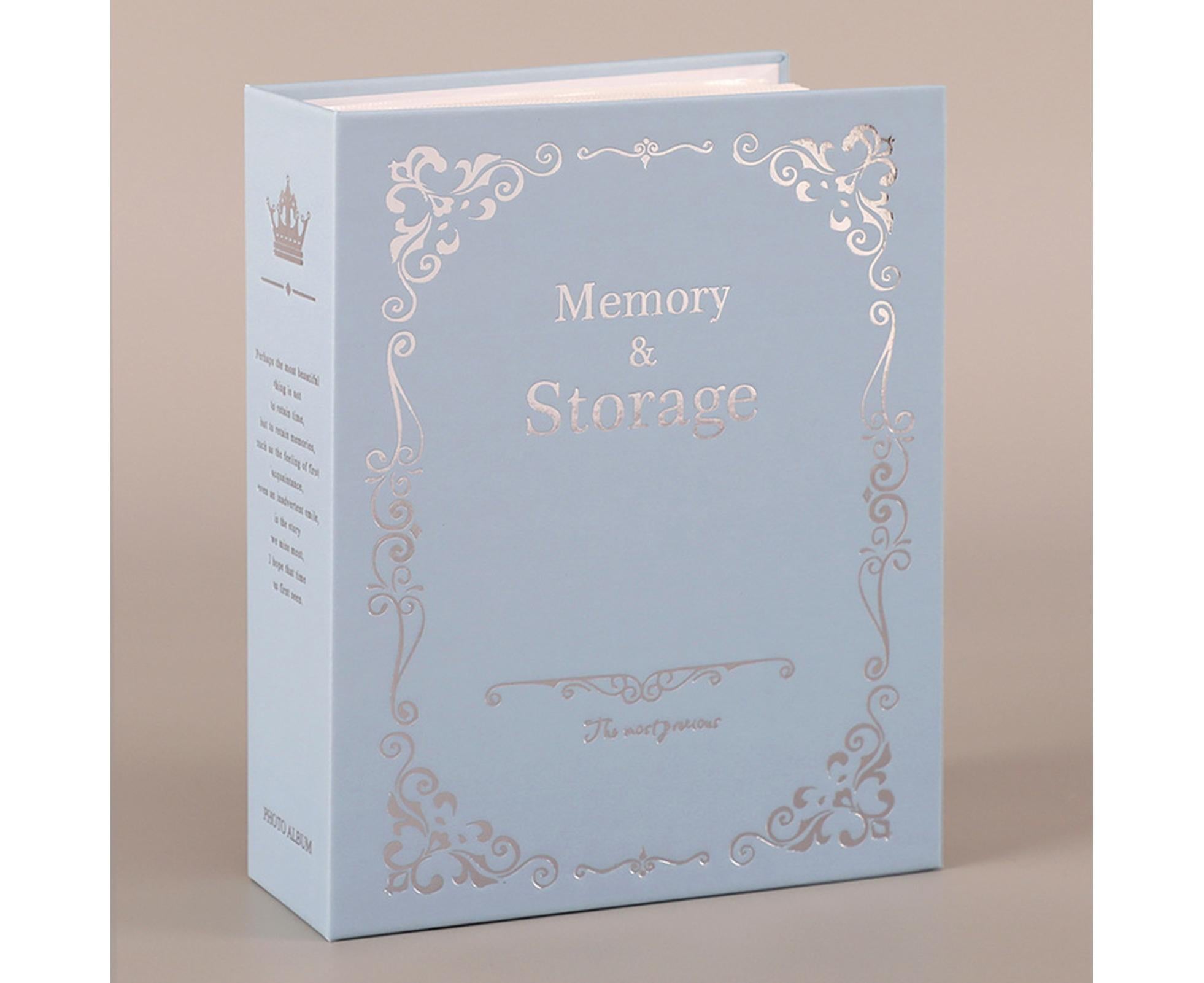 6 Inch Photo Album Bronzing Design Antiging Inserted Type Storing 100 Pockets Family Memory DIY Vintage Picture Album Book Home Supplies - Blue — image 4