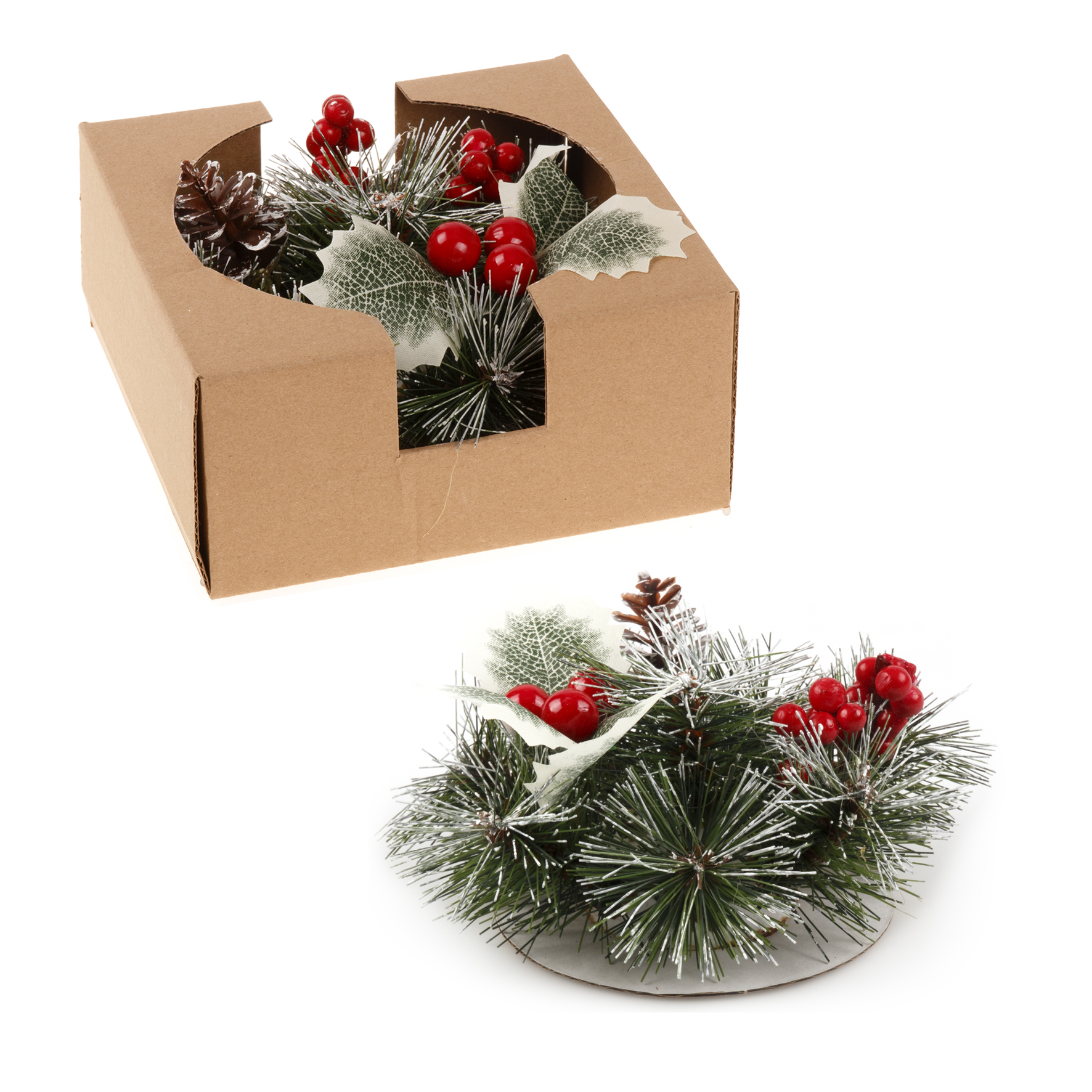 Christmas Floral Table Arrangements Red Berries Pine Cones Flowers Decorations, Large — image 3
