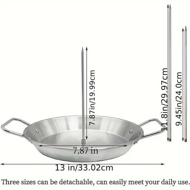 Stainless Steel Vertical Skewer Grill Pan Barbecue Kebab Rack Grill Cooking Tool — image 3