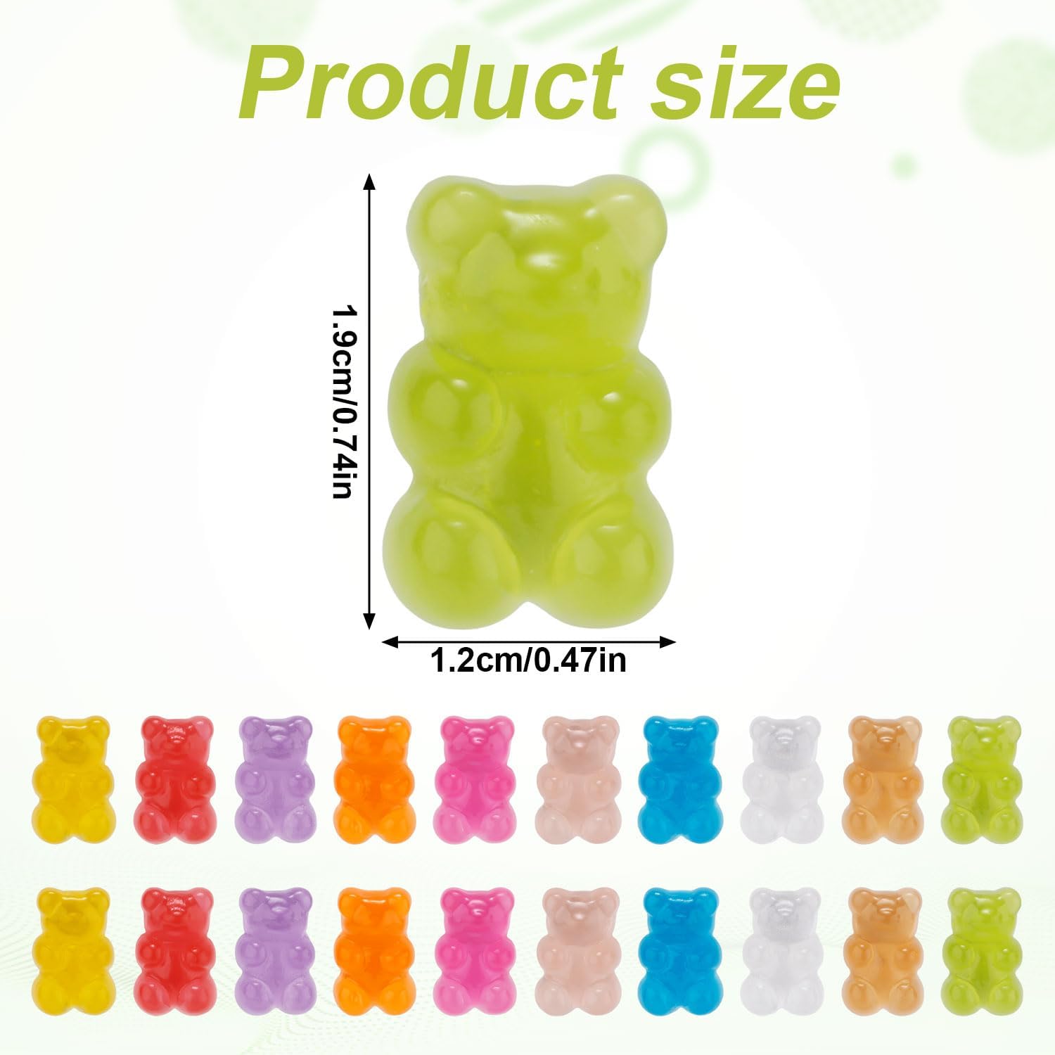 20pcs Luminous Gummy Bear Shoelace Charms, Cute Bear Shoe Charms Colorful Clog Pins Shoe Charms for Shoe Decoration — image 2