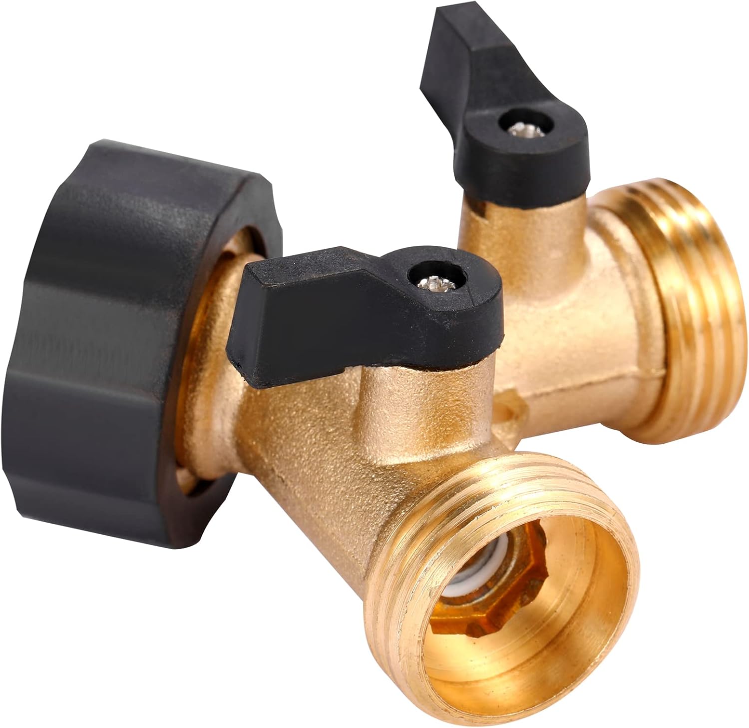 Garden Hose Splitter 2 Way Heavy Duty, Y Connector Brass Garden Hose Adapter, Hose Bib Splitter with 2 Extra Rubber Washers โ image 5