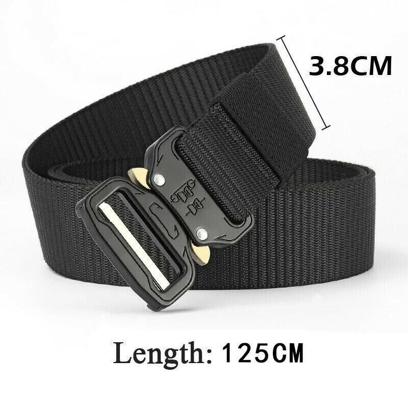 Mens Canvas Outdoor Tactical Belt Heavy Duty Army Waist Web Strap Waistband Hot - Khaki โ image 6