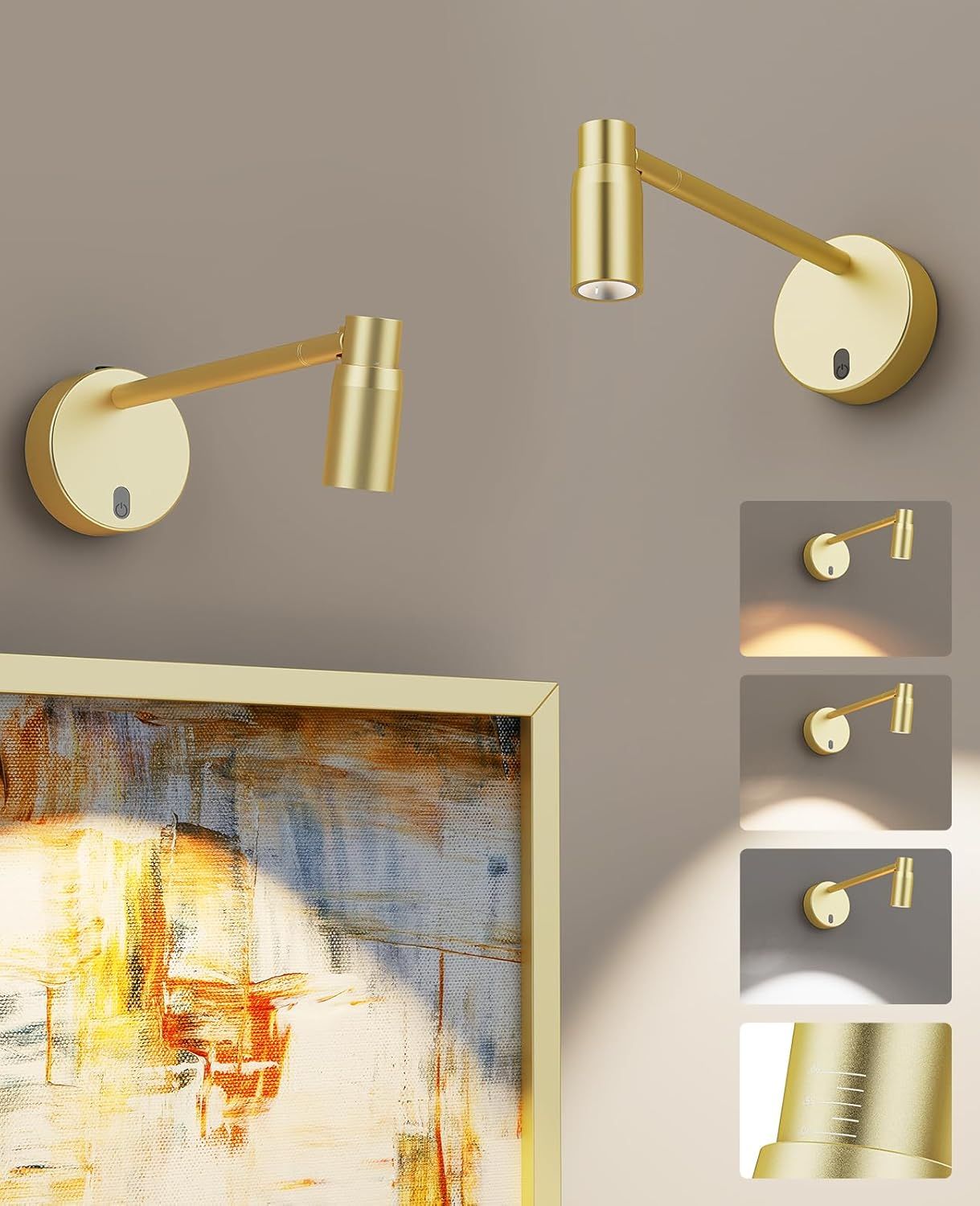 Picture Light for Wall, Battery Operated Art Light for Paintings CCT Dimmable Spotlight for Wall Art Wall Light with Remote Control for Living Room Gallery