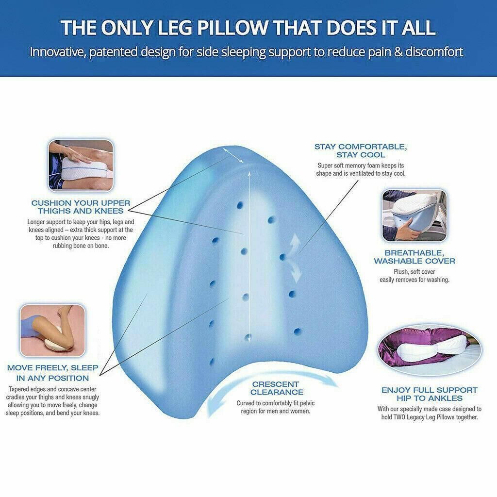Knee Support Ergonomic Memory Foam Leg Pillow Cushion Washable Cover — image 5
