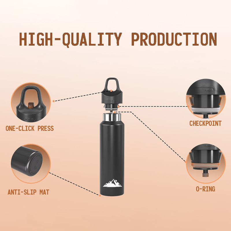 Yellow 680ml Insulated Stainless Steel Water Bottle - Leakproof One-Click Lid Thermal Flask for Hot & Cold Drinks โ image 3
