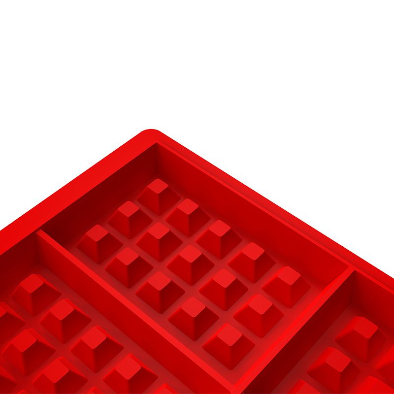 Silicone Waffle Mold for Baking, Non Stick, Dishwasher Safe, Cavity Waffle Silicone Mold Cake Chocolate Craft Candy Red — image 3