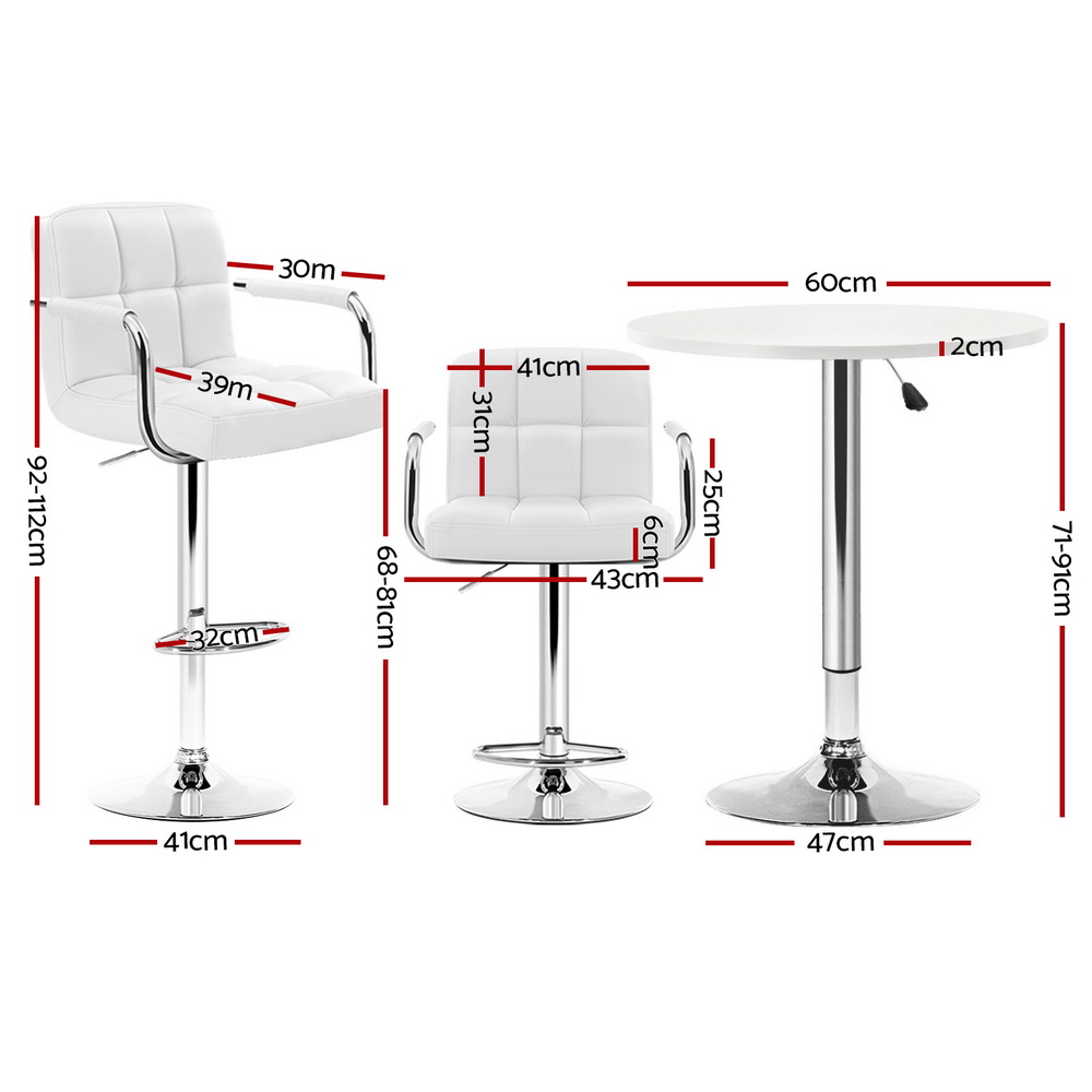 Artiss Bar Table and Stools Set Dining Desk Kitchen Chairs Cafe Pub — image 2