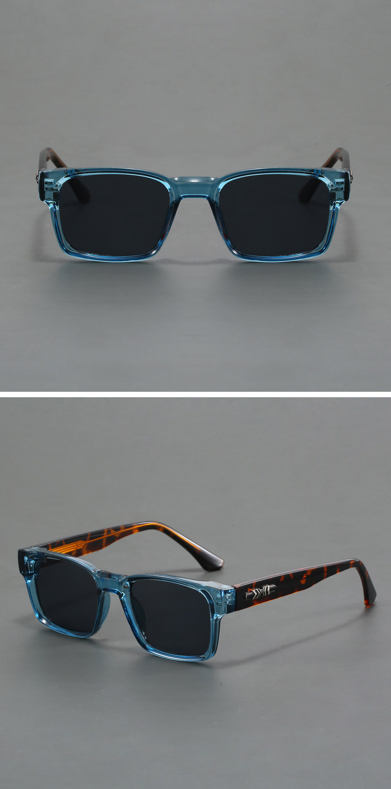 Blue And Brown Trendy Oversized Lightweight Blue Light Blocking Sunglasses for Men - Anti-Fog, Photochromic, and UV Protection — image 2