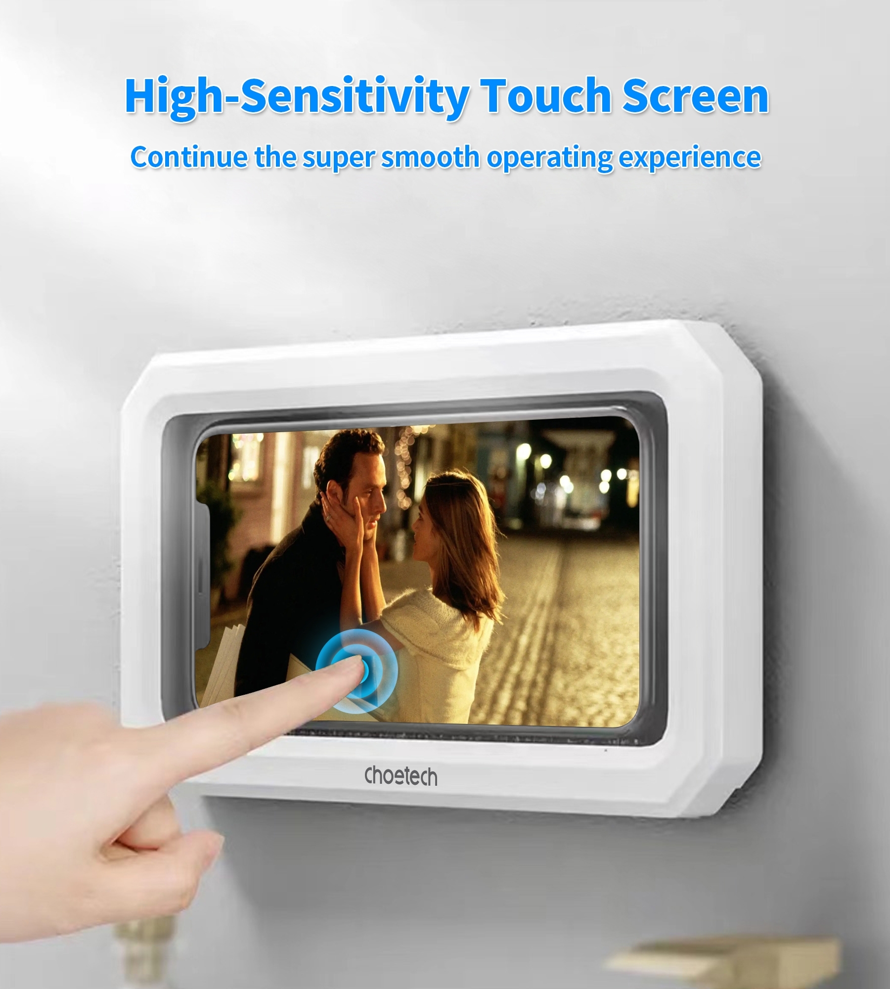 CHOETECH WPC008 Bathroom Waterproof Phone holder (up to 6.7-inch) White — image 5