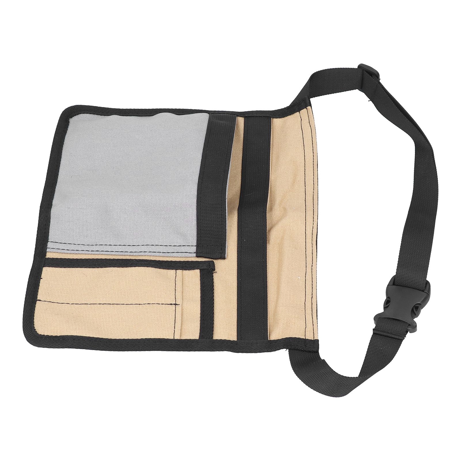 Unilateral Waist Hanging Tool Bag Wear Resistant Oxford Cloth Adjustable Tools Organizer for GardenKhaki Gray — image 5