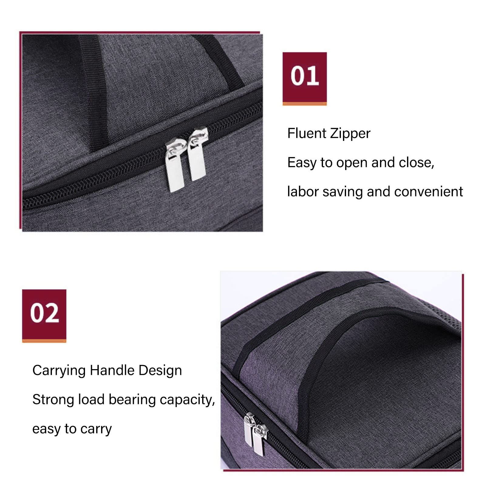 Portable Oven, Electric Lunch Box Food Heater USB Constant Heating Insulation Bag Heated Lunch Box Bag(Gray) โ image 3