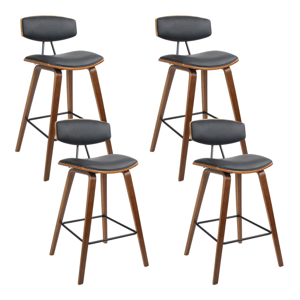 Artiss 4x Bar Stools Leather Padded w/Backrest — image 3