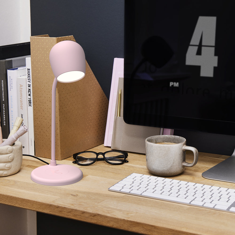 Kreafunk Ellie Lamp W/ Qi Charger And Bluetooth Speaker - Dusty Rose โ image 3