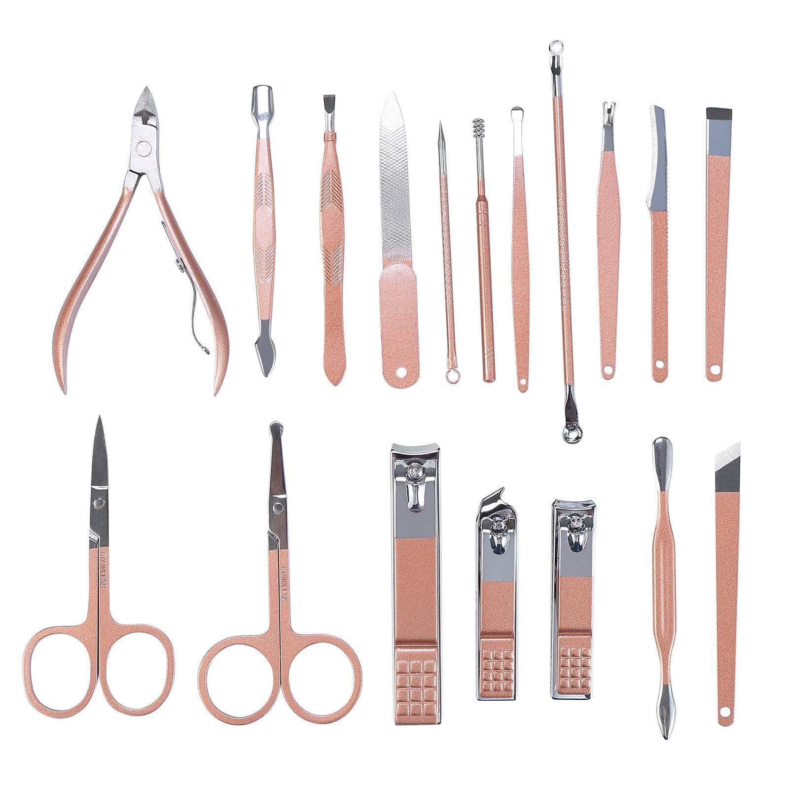 Nail Clippers Set 18 in 1 Stainless Steel Manicure Cutter Kits Nail Scissors Trimmer Portable Manicure Clipper Nail Care Tools — image 4
