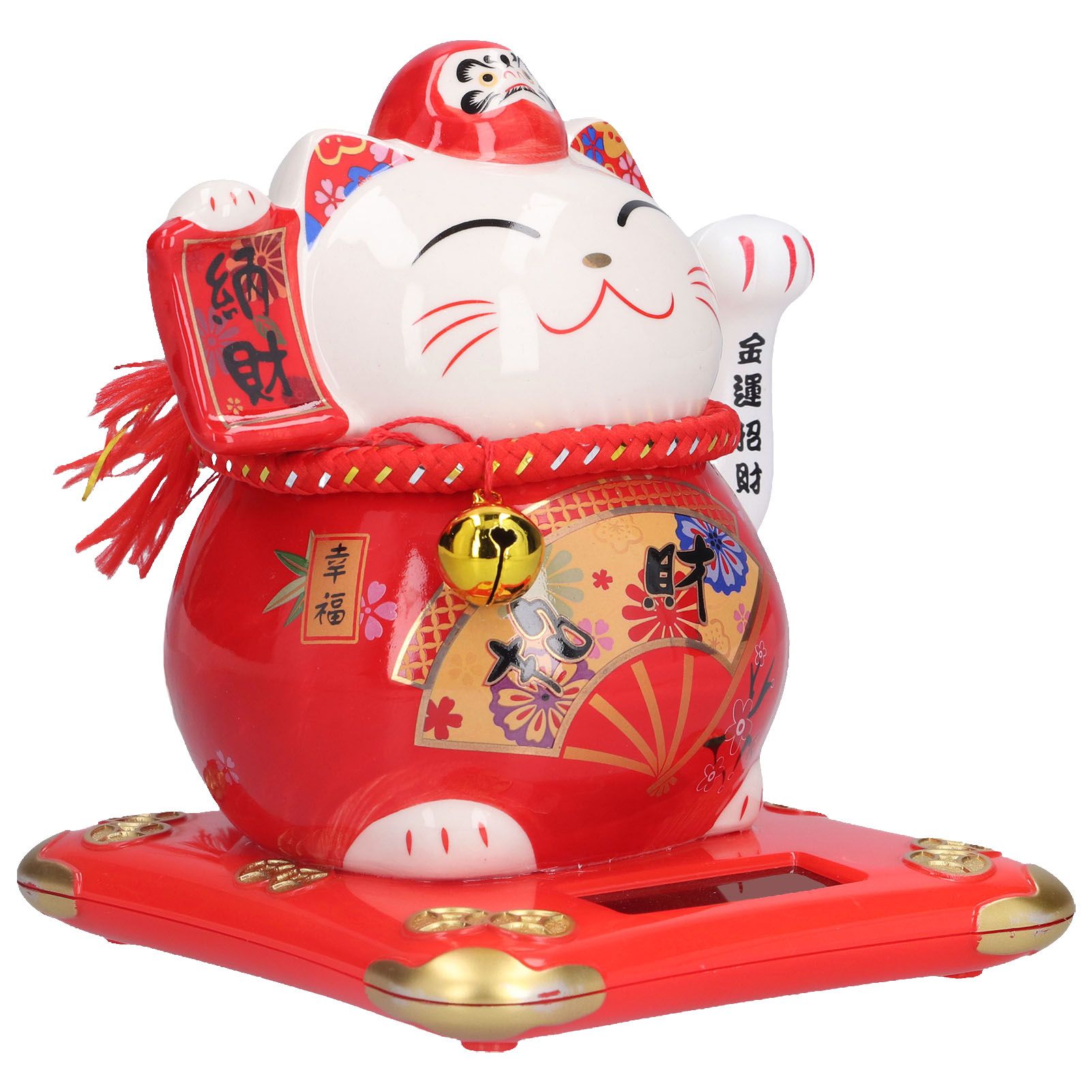 6in Fortune Cat Ceramic Waving Lucky Cat Ornament Home Decoration for Bedroom Car OfficeType 1 — image 3