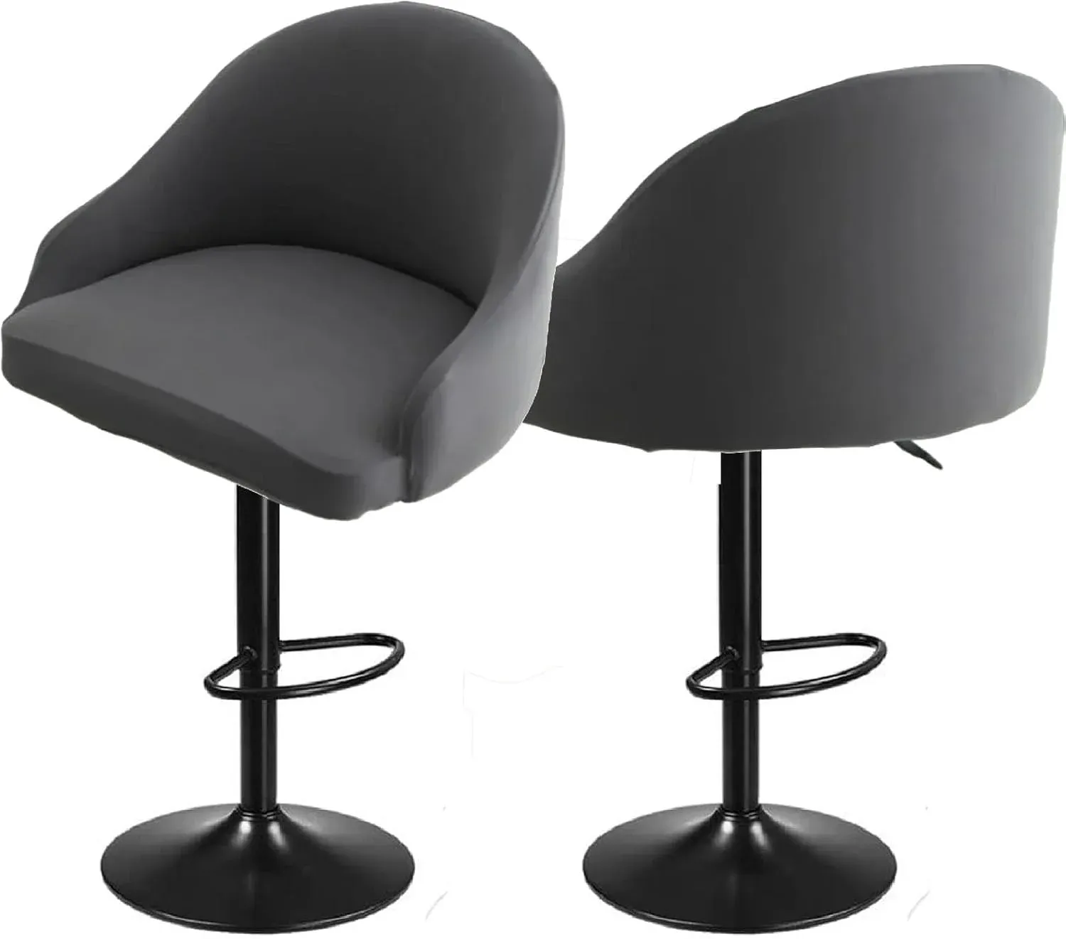 Square Saddle Bar Stool Covers Set of 2, Stretch Jacquard Washable Seat Slipcovers, Grey