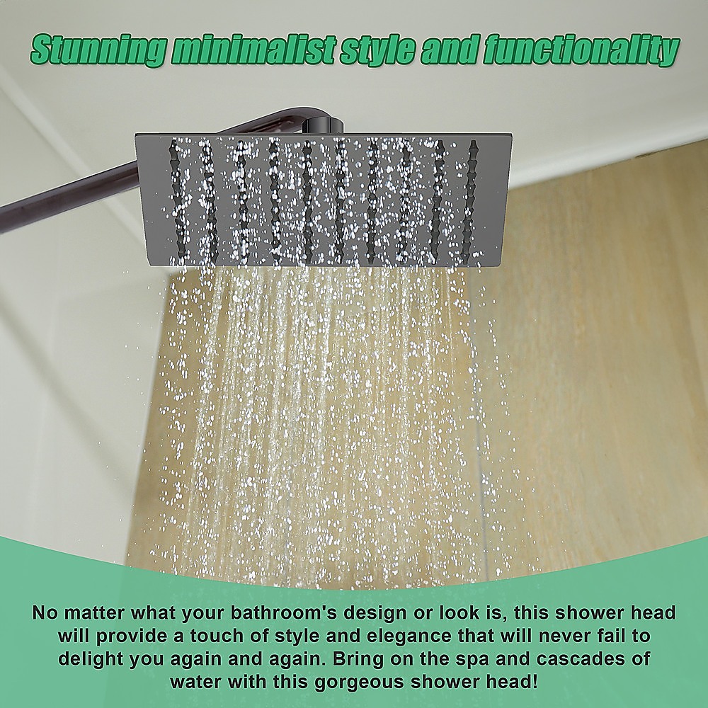 200mm Shower Head Square 304SS Electroplated Matte Black Finish โ image 6