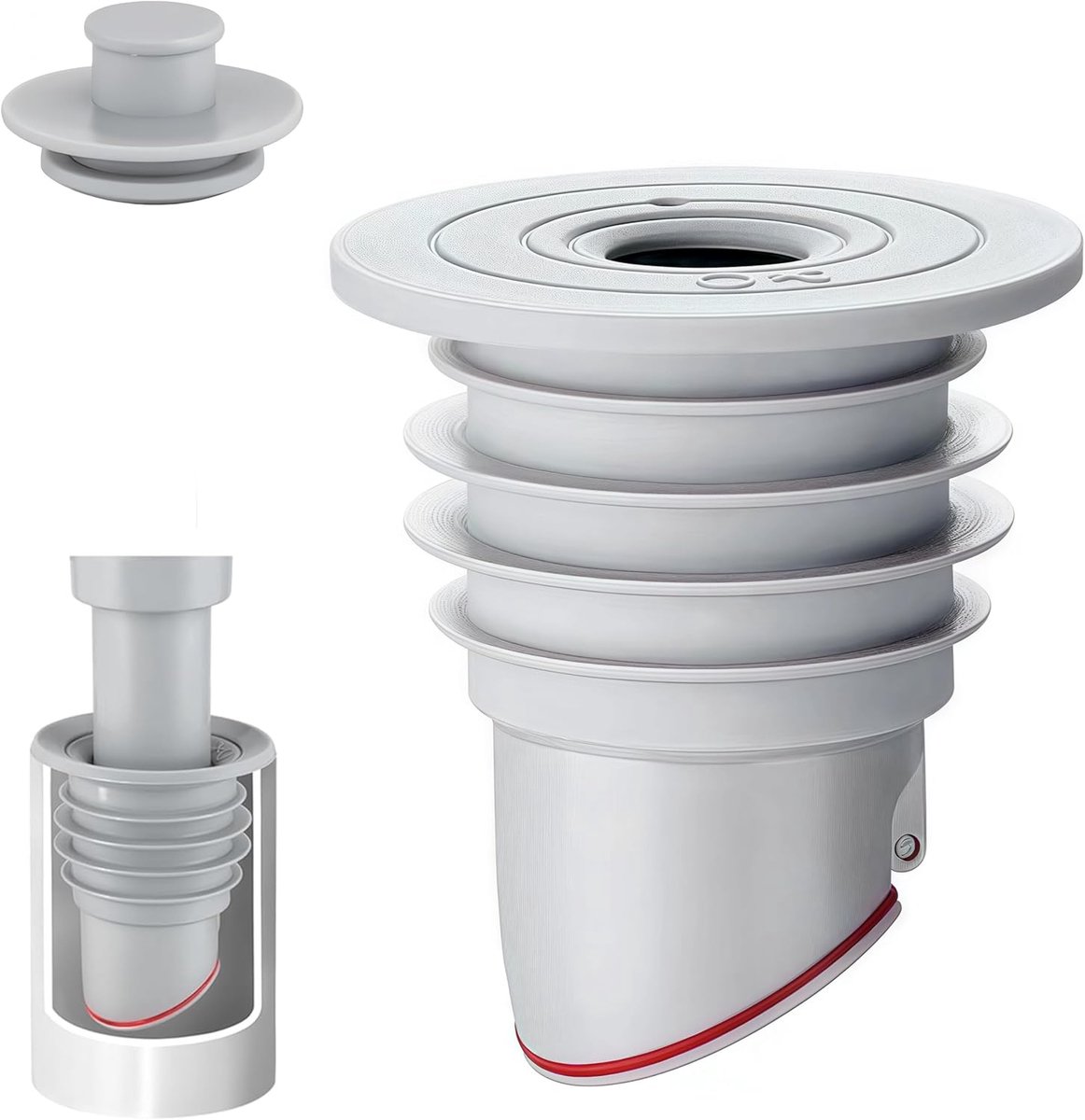 Washing machine drain plug - Sealing ring - suitable pipe inner diameter 60-65 mm - Drain plug - Sewer seals - Floor drain plug cover - drain pipe