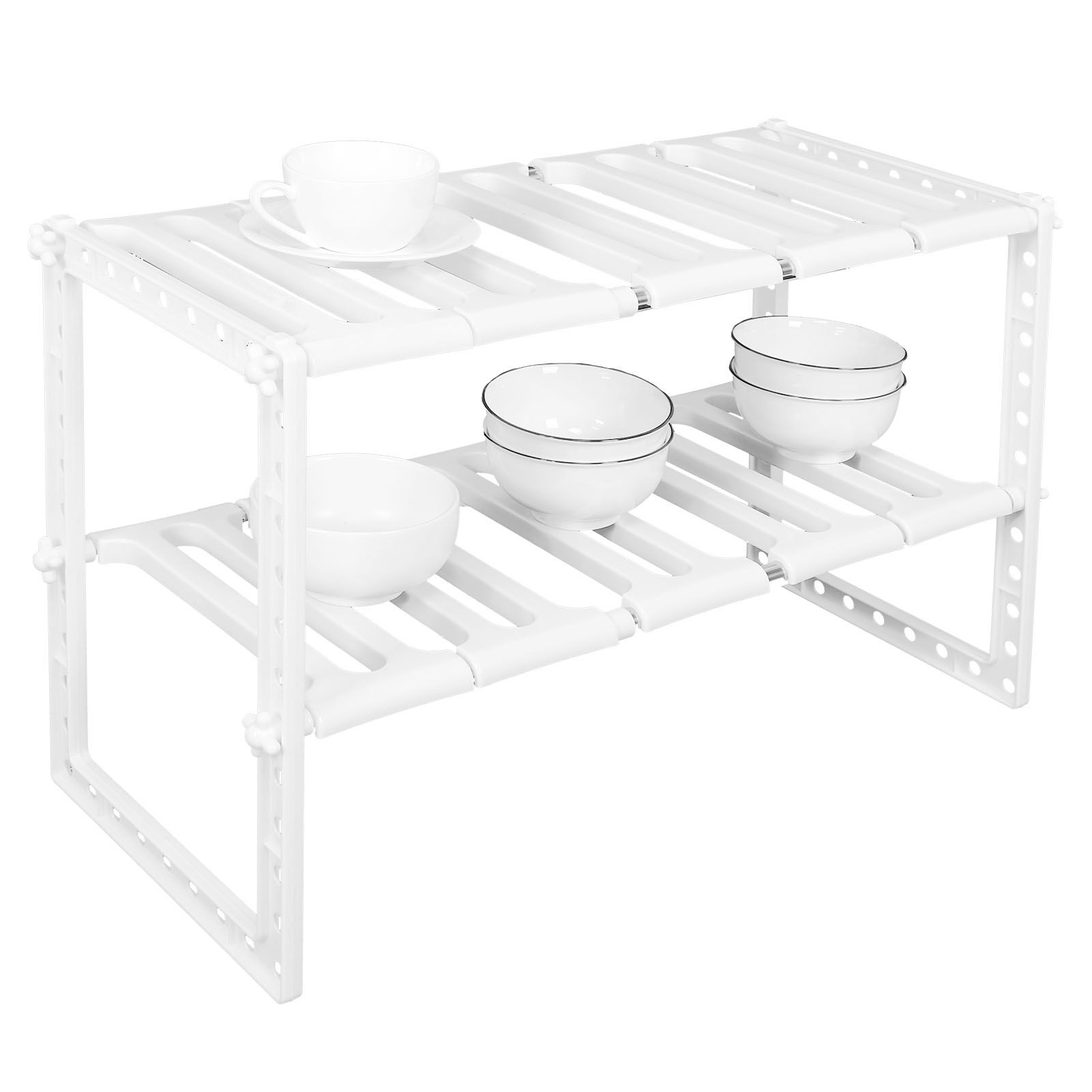 2‑Tier Sink Rack Cabinet Organizer Storage Telescopic Shelf Kitchen Bathroom Holder — image 3