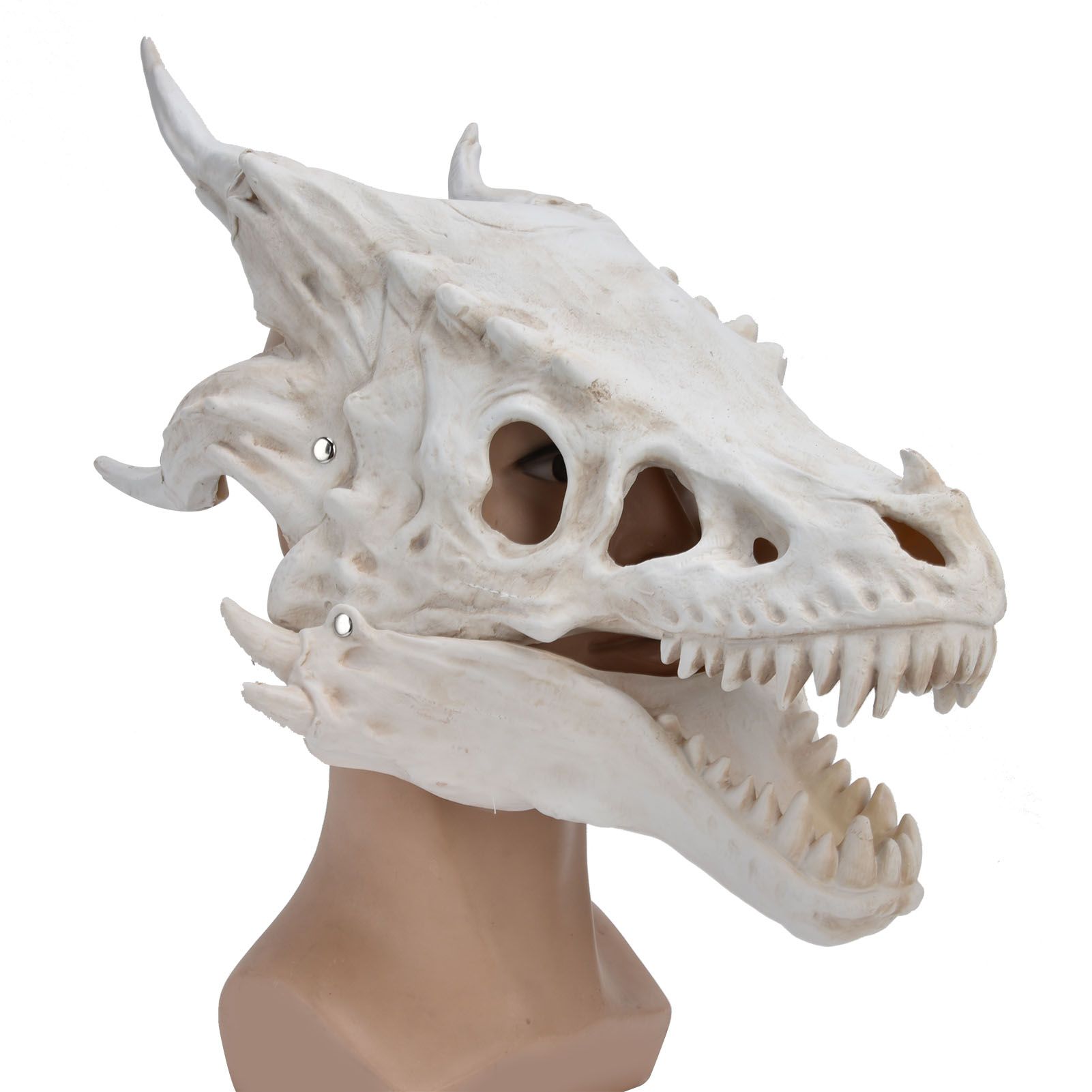 Latex Simulation Dinosaur Skull Mask Head Cover Halloween Costume Party Cosplay Props Decoration — image 3