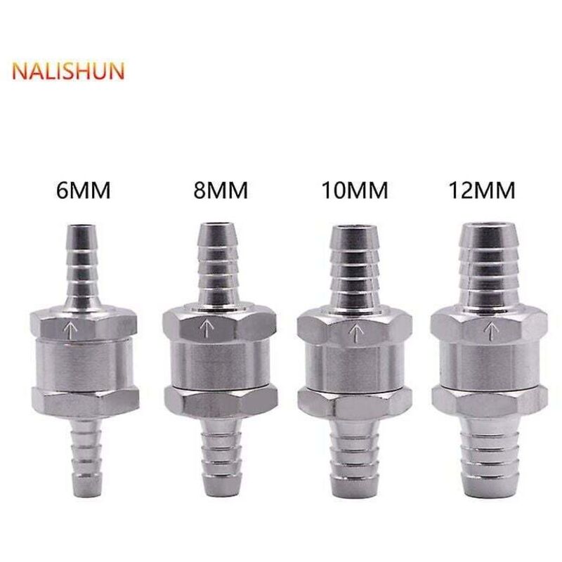 4 pcs Set Non-Return Valves 6/8/10/12Mm, Aluminum Alloy Fuel Valve With Arrow For Petrol Diesel Car Boat Motorcycle — image 2