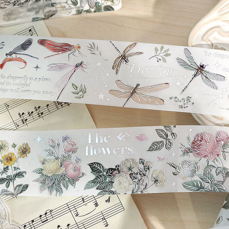 Decorative Tapes Strong Adhesion Silver Feather Plants Versatile Hand Account Decorative Tape for Notebooks Photo Album DIY โ image 6