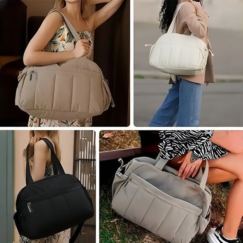 Large Capacity Travel Gym Duffle Bag - Waterproof Cloud Shoulder Tote for Women - Dry Wet Separation Overnight Weekender Bag for Fitness Business Trip - Black โ image 4