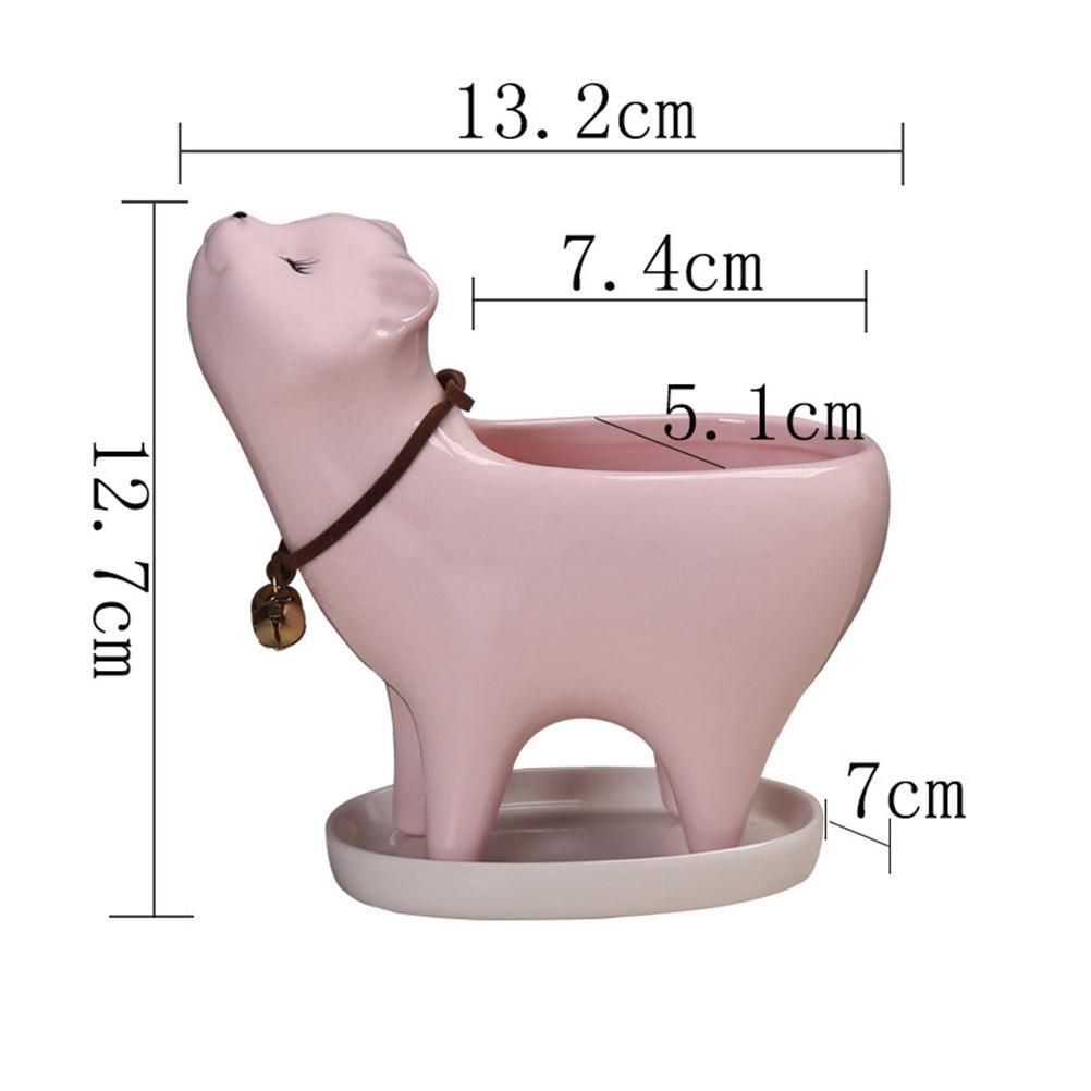 Kitten Ceramic Succulent Pots with Drain Hole Mini Pots for Plants Cactus Plants Containers for Home and Office Decoration — image 2