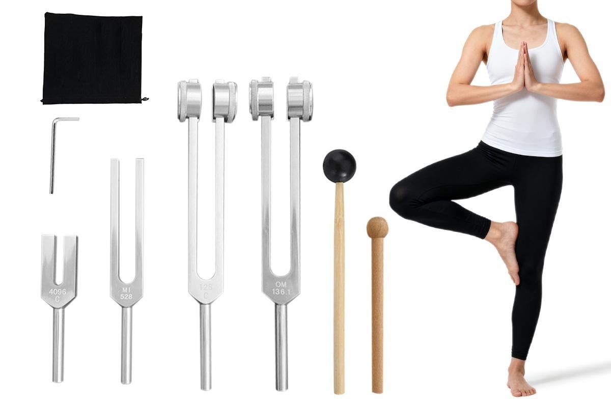 4PCS Tuning Fork Set With Mallet Sound Tool Sensory Tuning Forks
