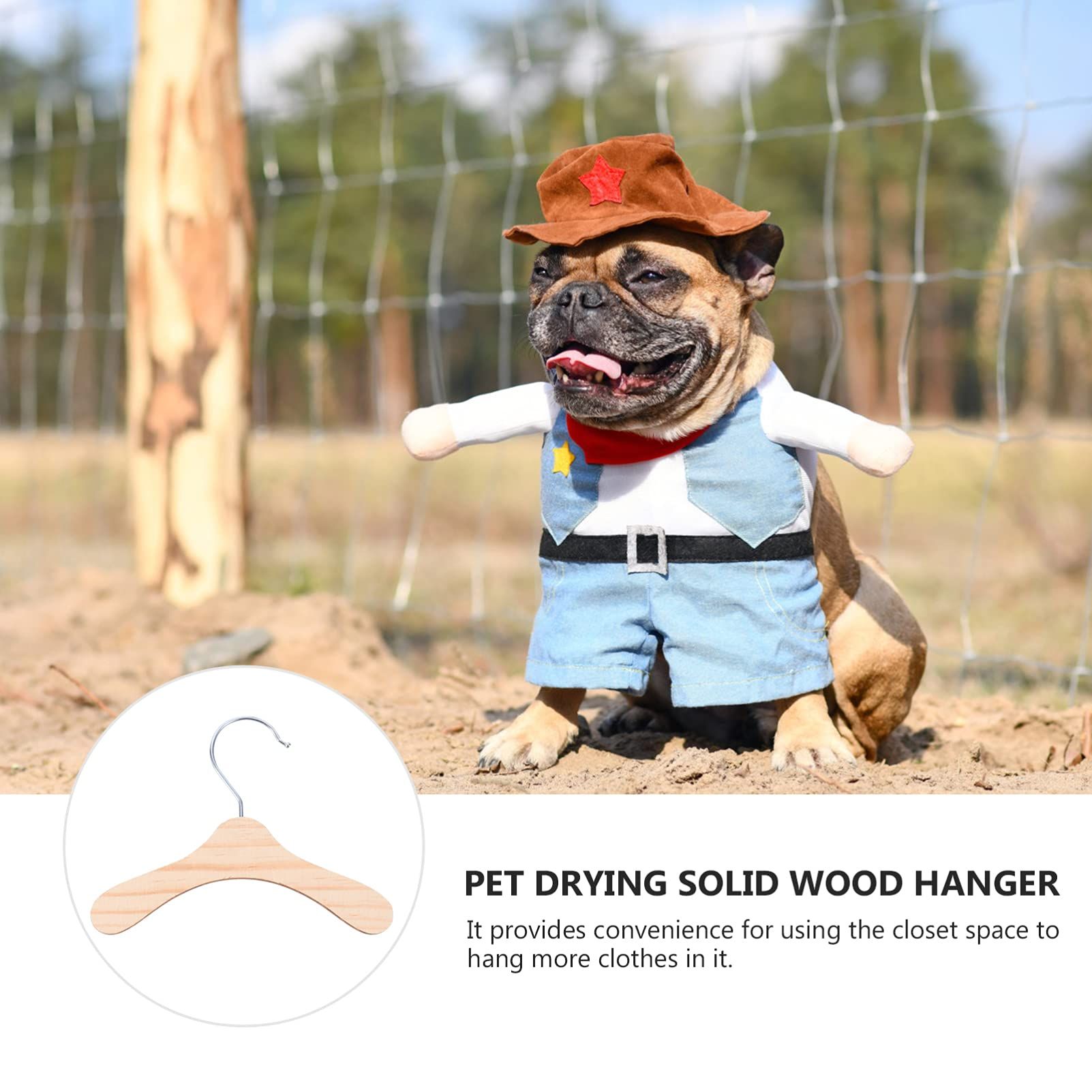 10pcs Wood Standard Hangers Dog Clothes Hangers Wooden Clothes Hangers Coat Trouser Slack Jeans Skirt Shorts - 5.5 x 5.5inch โ image 3
