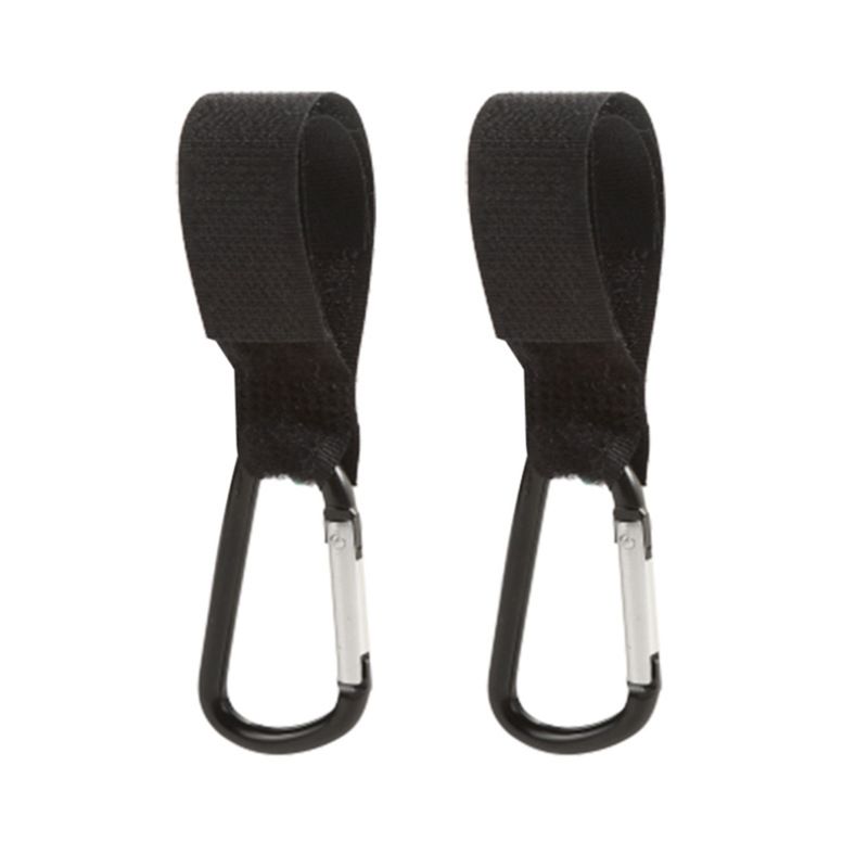 2 pcs Stroller Organizer Hooks Toddler Stroller Baby Bag Hook Hangers Storing Aluminum Alloy Black