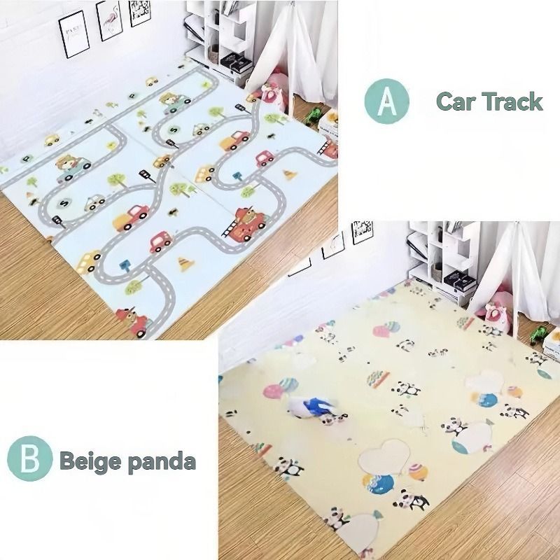 double-sided cartoon mat, folding mat, 2cm living room mat, game mat, odor-free mat, children play mat, foam mat, floor mat Australia - Sprouting Spring - Size — image 3