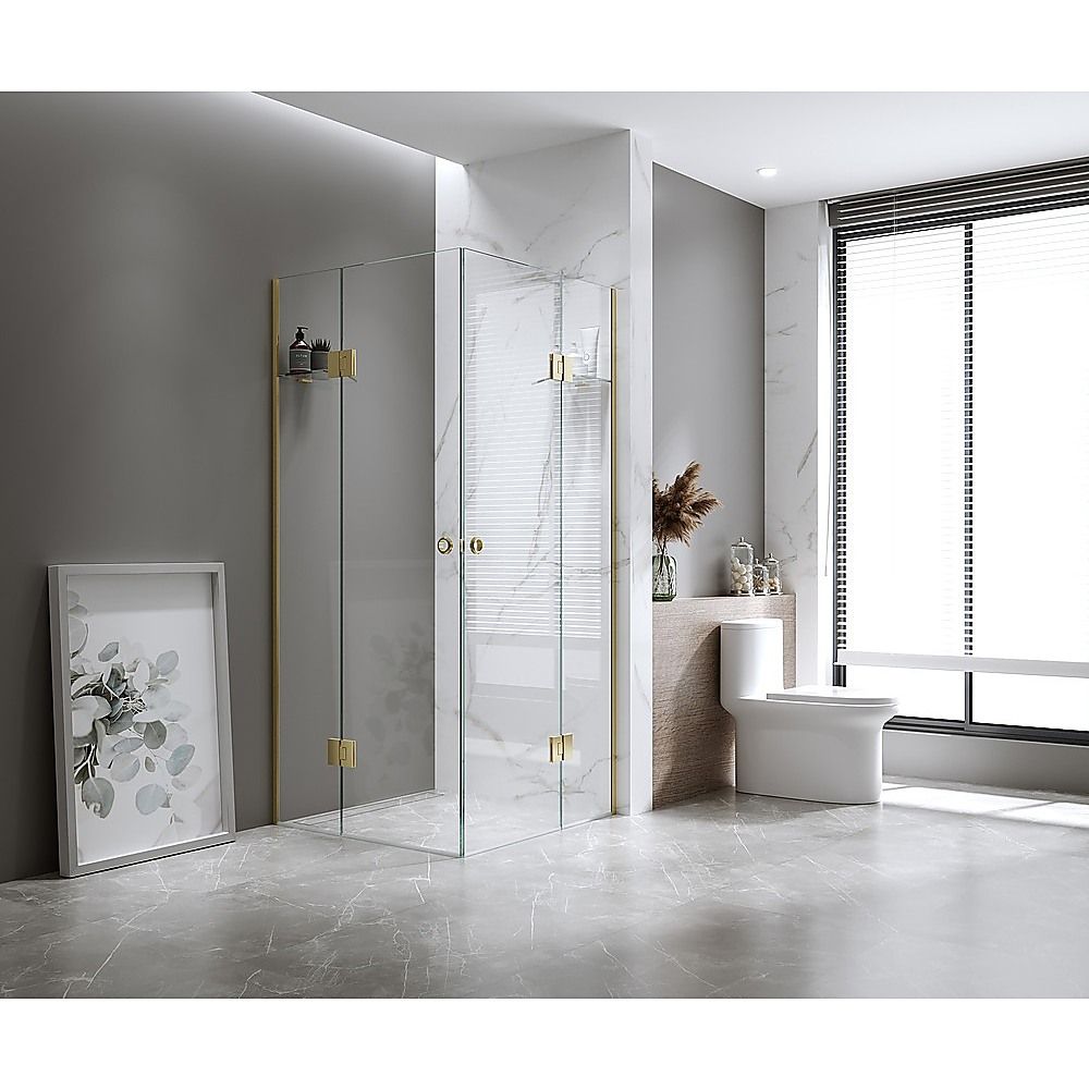100x110cm Double Door Corner Shower with Chrome Channels and SS Hinges