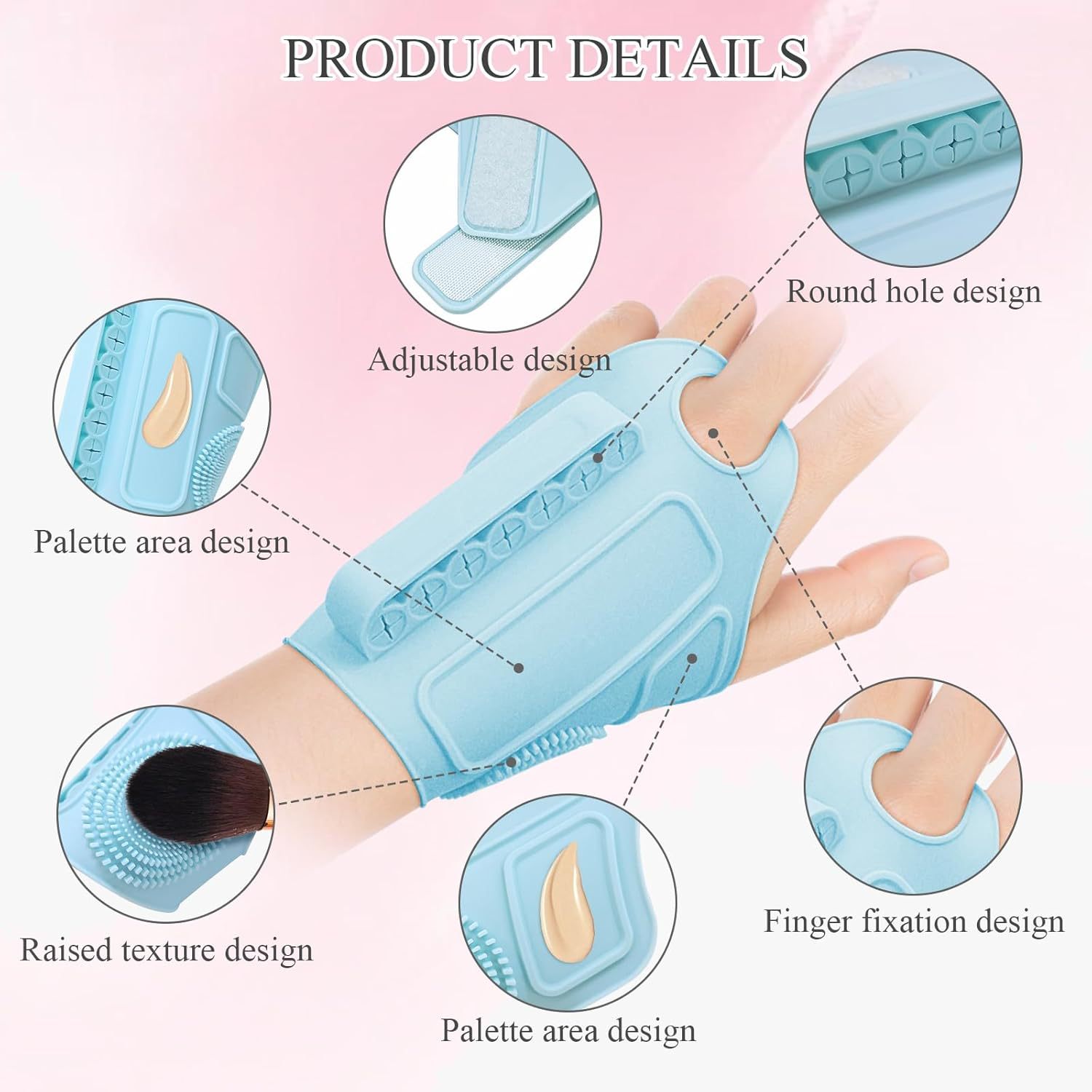 2pc Multi-Functional Silicone Makeup Artist Wristband - Wearable Palette, Brush Holder & Cleaner(Purple) โ image 3