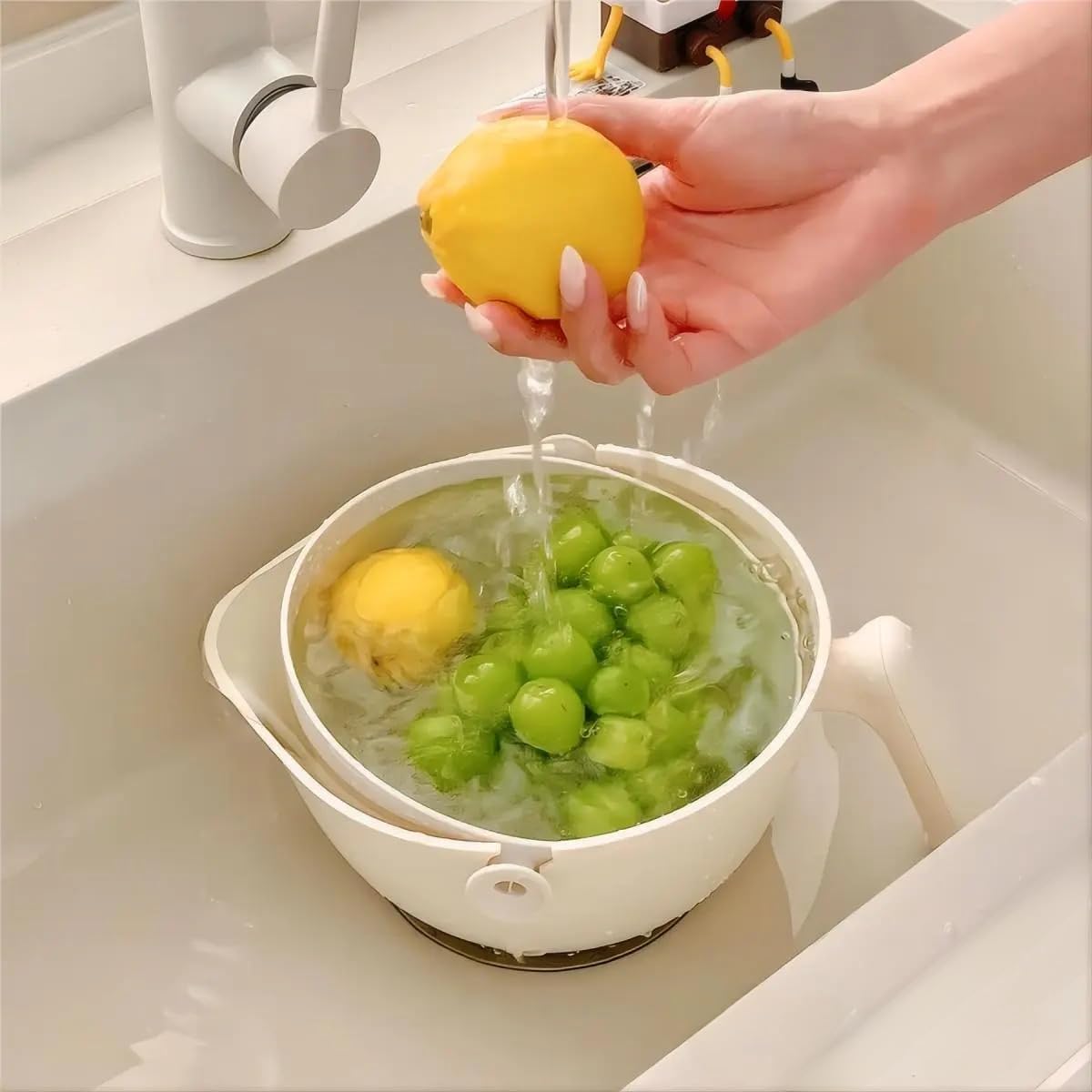 1 Piece White Sink Drain Strainer Food Fruit Vegetable Kitchen Sink Waste Filter — image 4