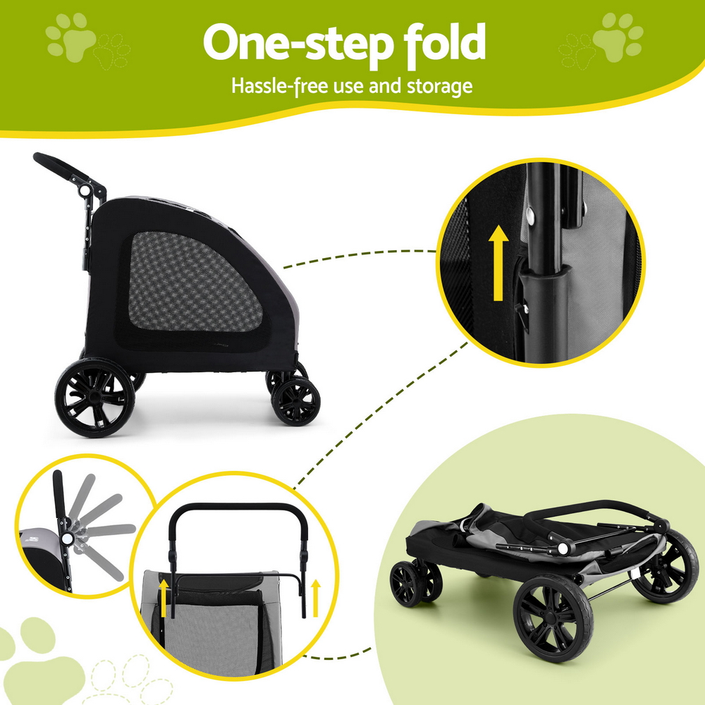 i.Pet Pet Stroller Dog Pram Large Carrier Cat Travel Foldable Strollers 4 Wheels Trolley โ image 5