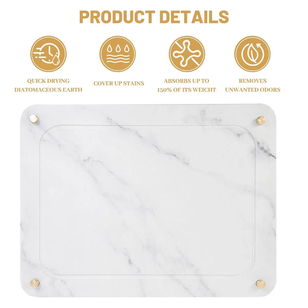 Diatom Mud Water Draining Pad Kitchen Faucet Washbasin Water Absorbing Mat — image 5
