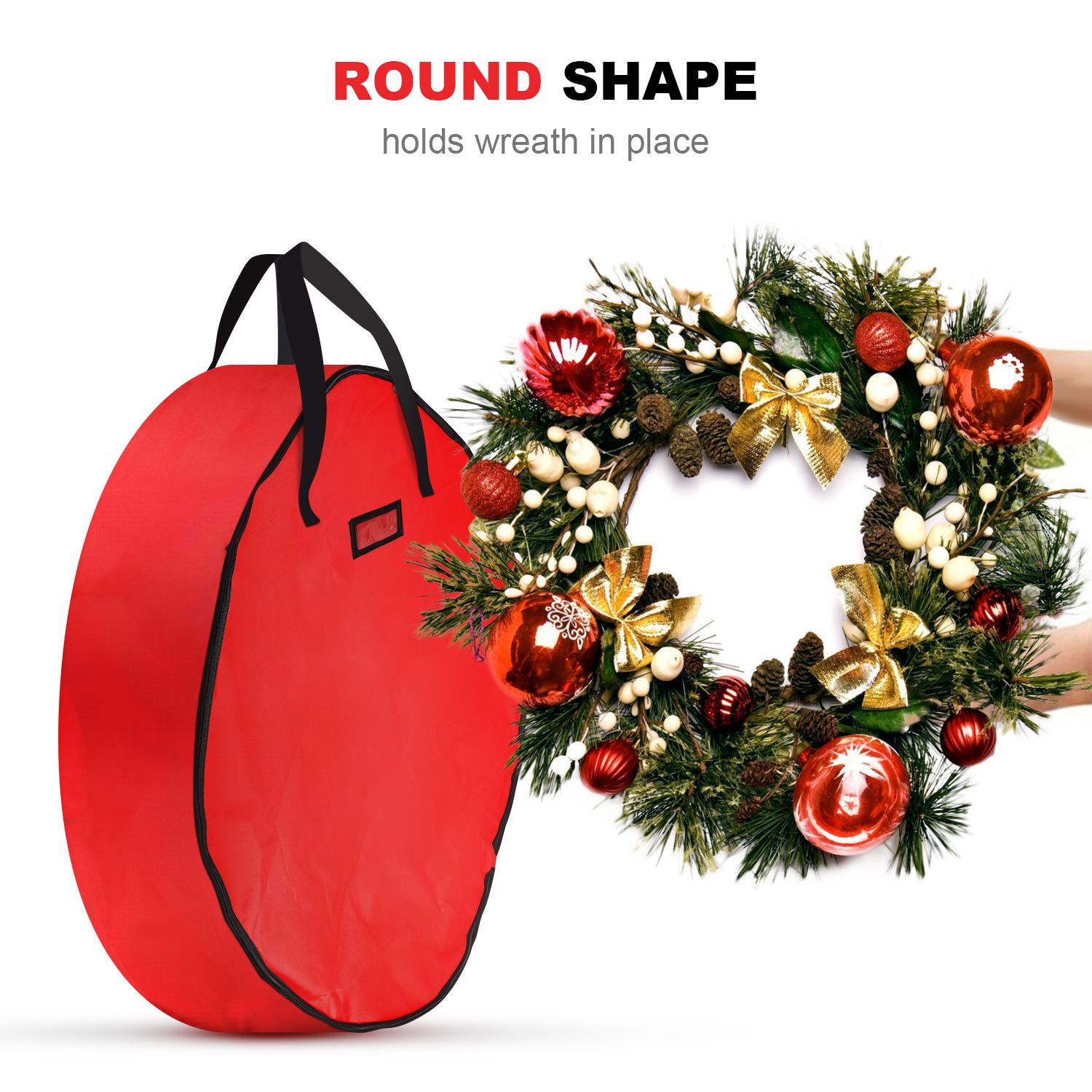 91x20cm Household Christmas Wreath Storage Bag with Handle Waterproof Dustproof Xmas Wreath Organizer โ image 2