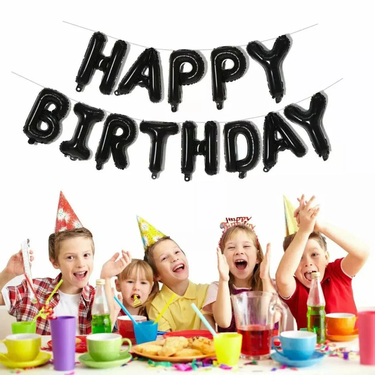 40Cm 3D Happy Birthday Letters Balloons Inflating Foil Banner Bunting Celebrate - Rose Gold โ image 6
