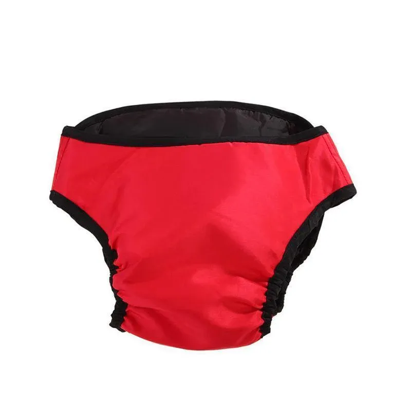 Washable Female Pet Dog Cat Nappy Diaper Physiological Pants Panties Underwear Red - M — image 3