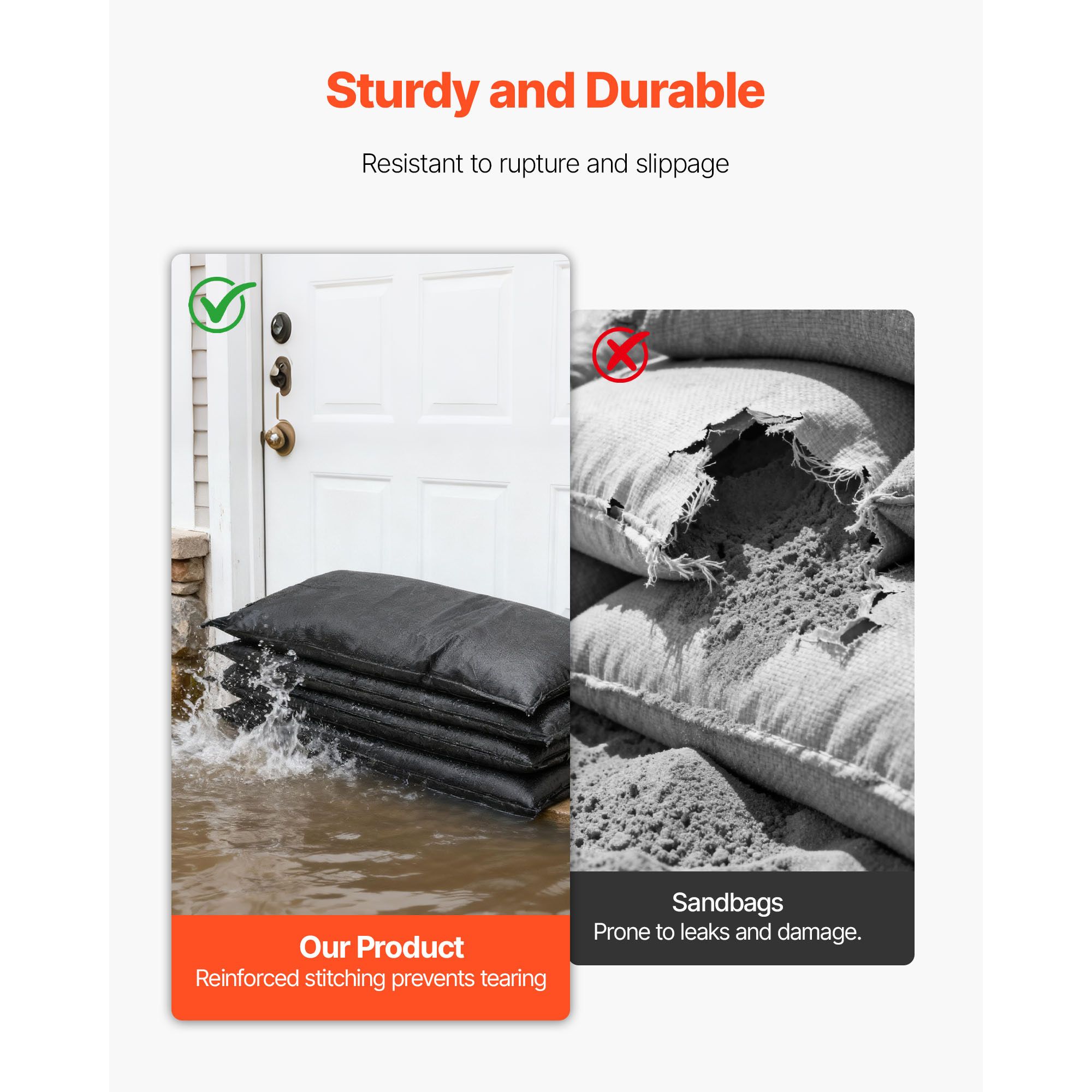 Flood Barrier, 6 Pack, 830 × 430 mm Flood Bags Activated by Water, Reusable Water Absorbent Barrier, Sandless Sandbags Blockage, Flooding Prevention Bags for — image 5