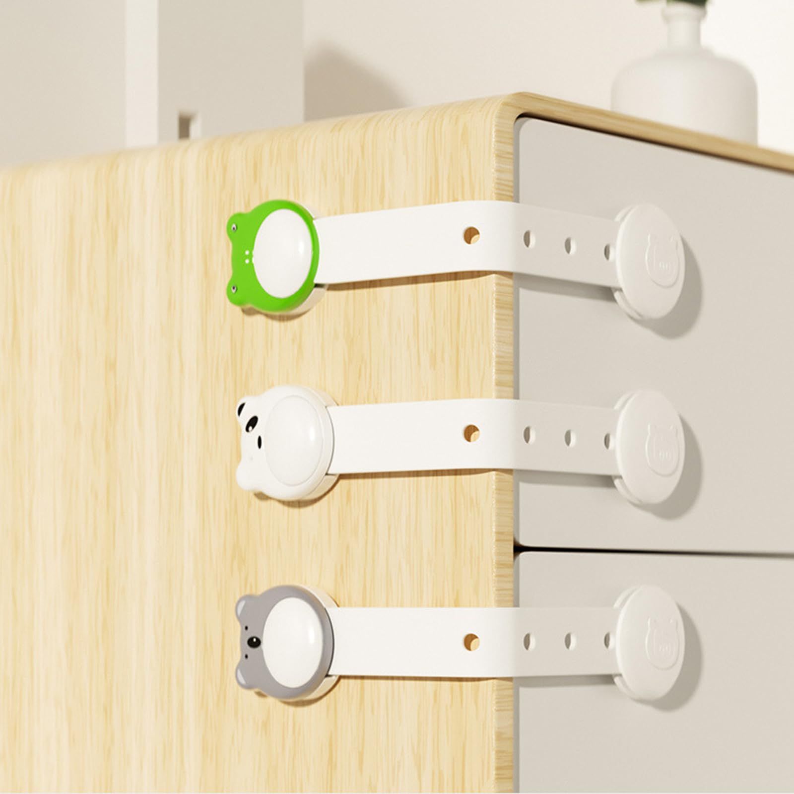 3 Pack Child Safty Lock Anti-Pinch Childproof Baby Solid 180 Degrees Soft Adjustable Proof Door Toilet Cabinet Drawer Cupboard