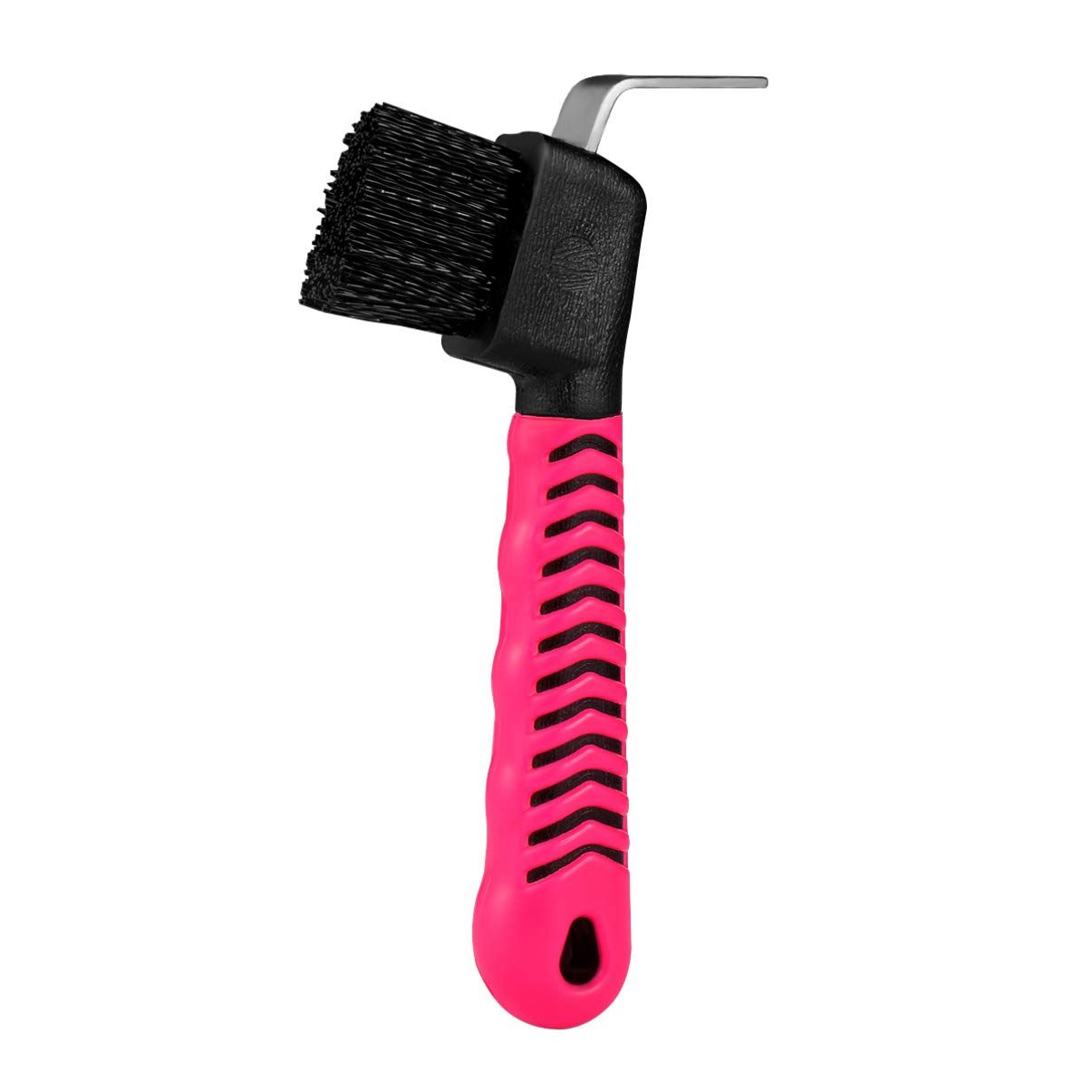 Horse Hoof Pick Brush 1 Pieces Horse Hoof Pick Brush with Rubber Handle, Portable (Random Color)