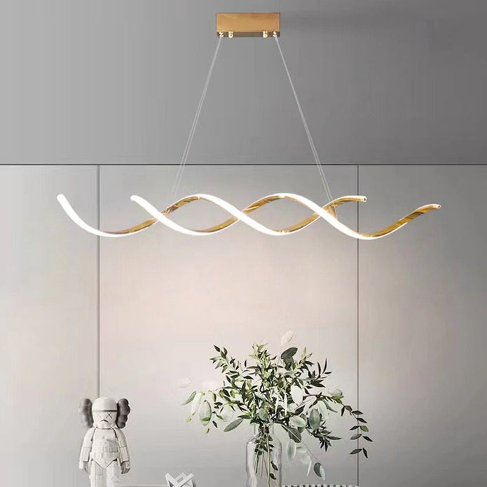 150cm Modern Minimalist Titanium Gold Pendant Light Adjustable LED Chandelier โ image 3