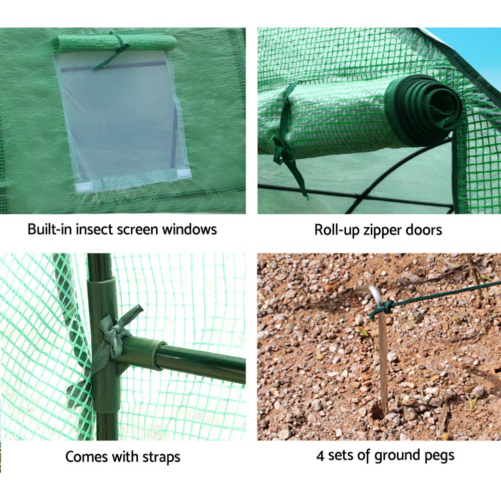 Green Fingers Greenhouse 3x2x2M Walk in Green House Tunnel Plant Garden Shed Dome โ image 6